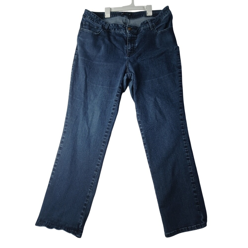 Lee Jeans Women 20W Medium‎ Dark Blue Classic Fit Straight Leg Stretch Denim